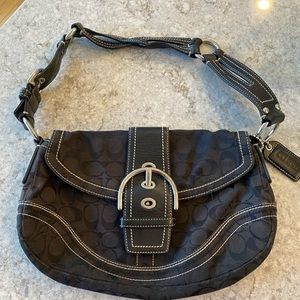 COACH Signature Soho buckle flap hobo (black) #10603
